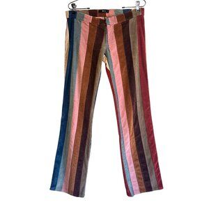 Sky Rare Vintage Y2K Striped Corduroy Bootcut Pants – Size ~8/10 (Waist 32")